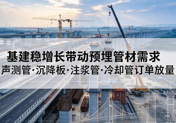 伊春基建稳增长带动预埋监测管材需求，声测管、沉降板、注浆管订单持续放量